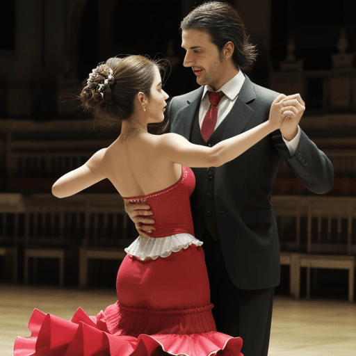 AI generated: spanish couple, dancing, flamenco