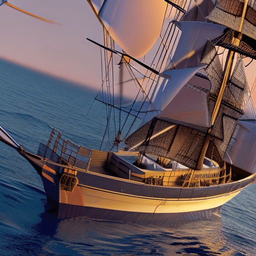 AI generated: Photo of a ultra realistic sailing ship, dramatic light, pale sunrise, cinematic lighting, battered,...