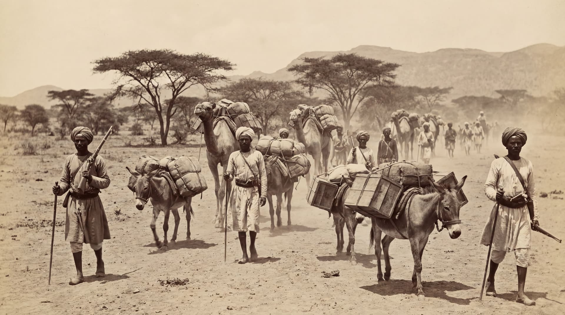 AI generated: 1860s East Africa caravan