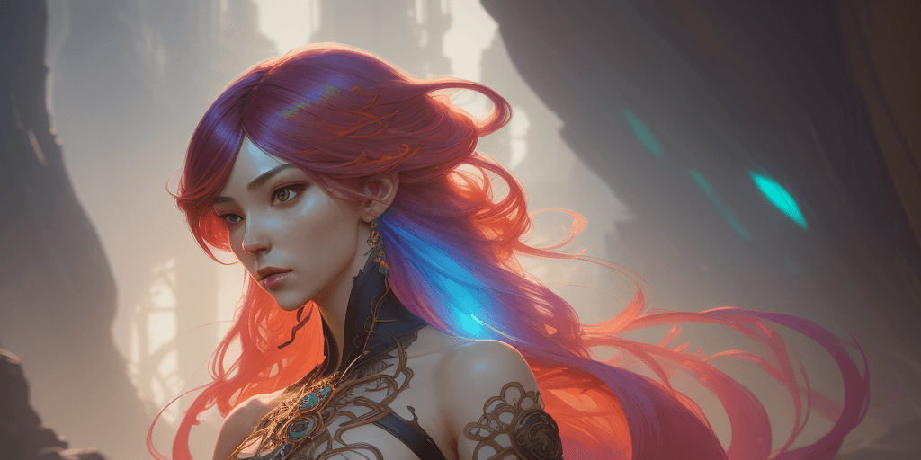 AI generated: beautiful (zxzxberna), intricate colorful hair with , sunlight, beautiful lighting, vibrant lighting...