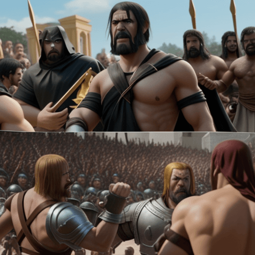 AI generated: clash of clans inspired in the movie 300