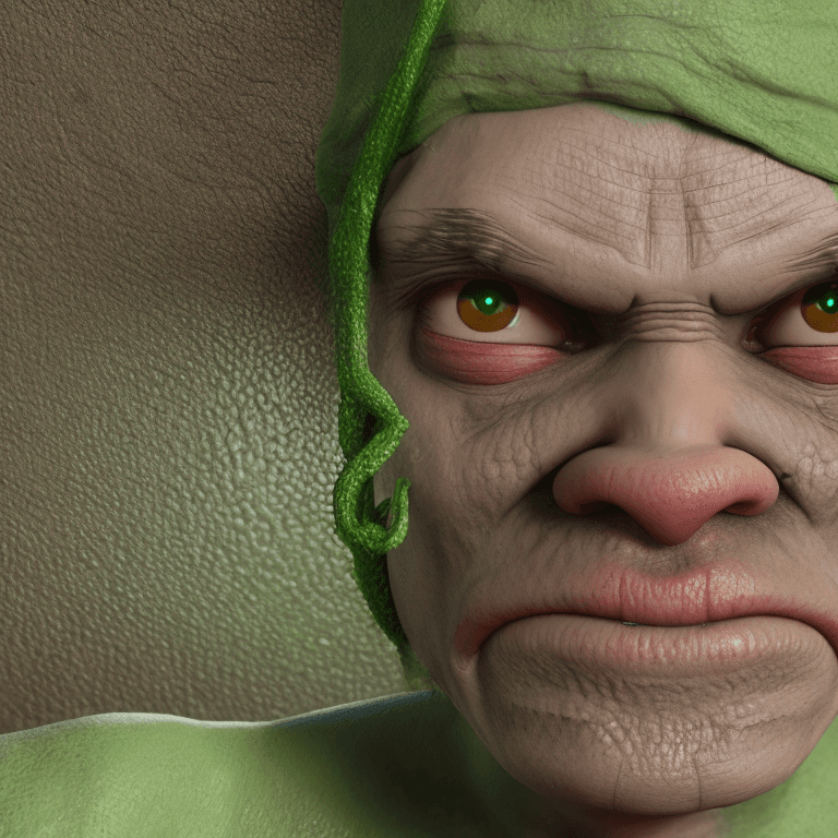 AI generated: Ultra realistic photo of a goblin with green skin, wiry arms and clawed hands, highly detailed, blac...