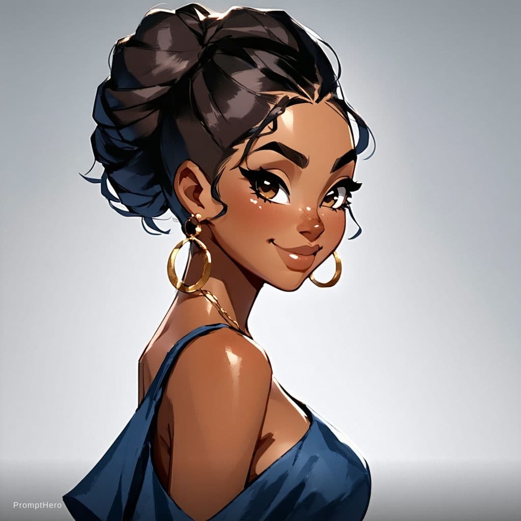 AI generated: A cute sexy slim black woman with a nice ass