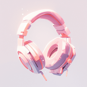 AI generated: An icon design, 3D, music icon, headphones, soft light, soothing feeling, neutral colors, modern col...