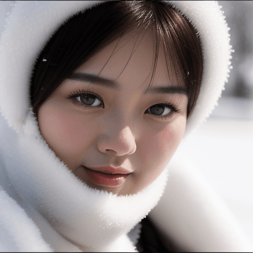 AI generated: close-up photo, in the style of xiaofei yue, snow scenes, steve hanks, white and silver, normcore, c...