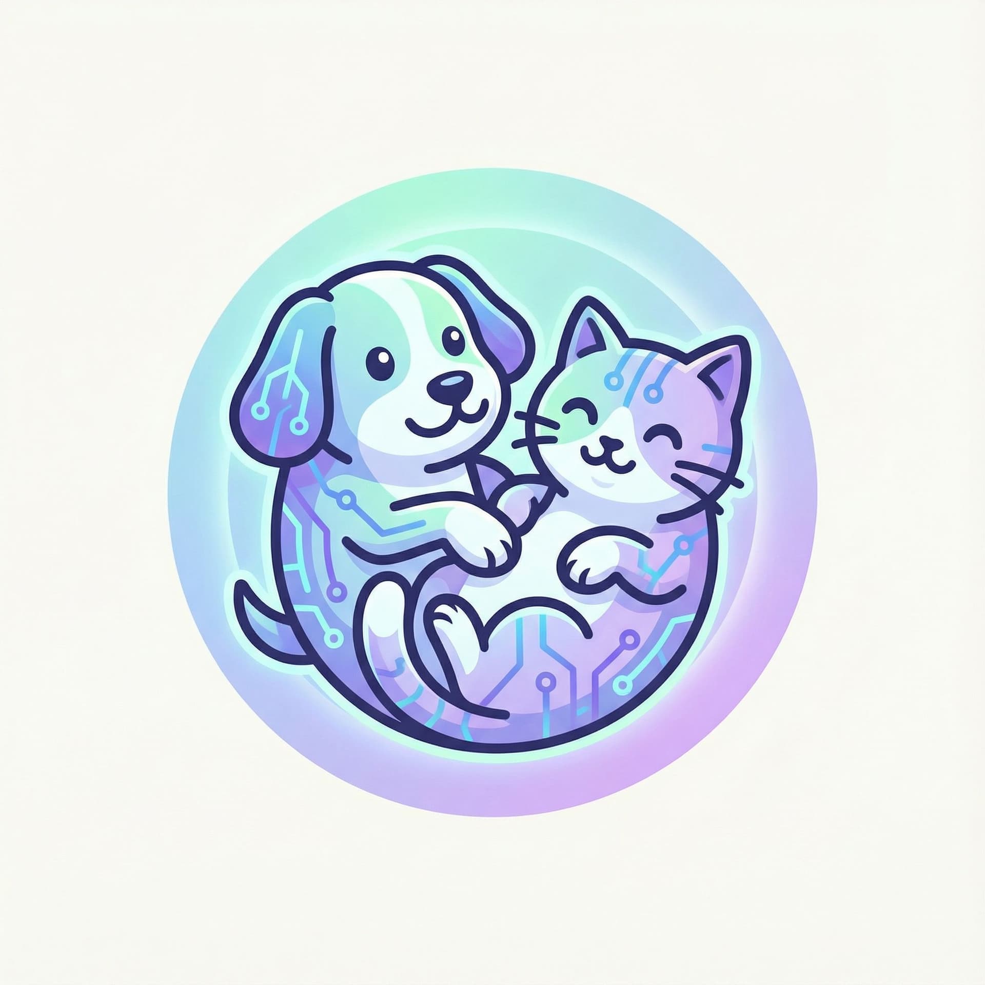 AI generated: A modern and friendly logo for an AI-powered pet customization app. 
Cute yet premium style. 
Main s...