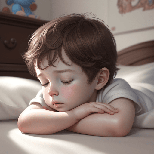 AI generated: boy 4 years old, illustration, best quality, pureerosface_v1, brown hair, white skin, sleeping, chil...
