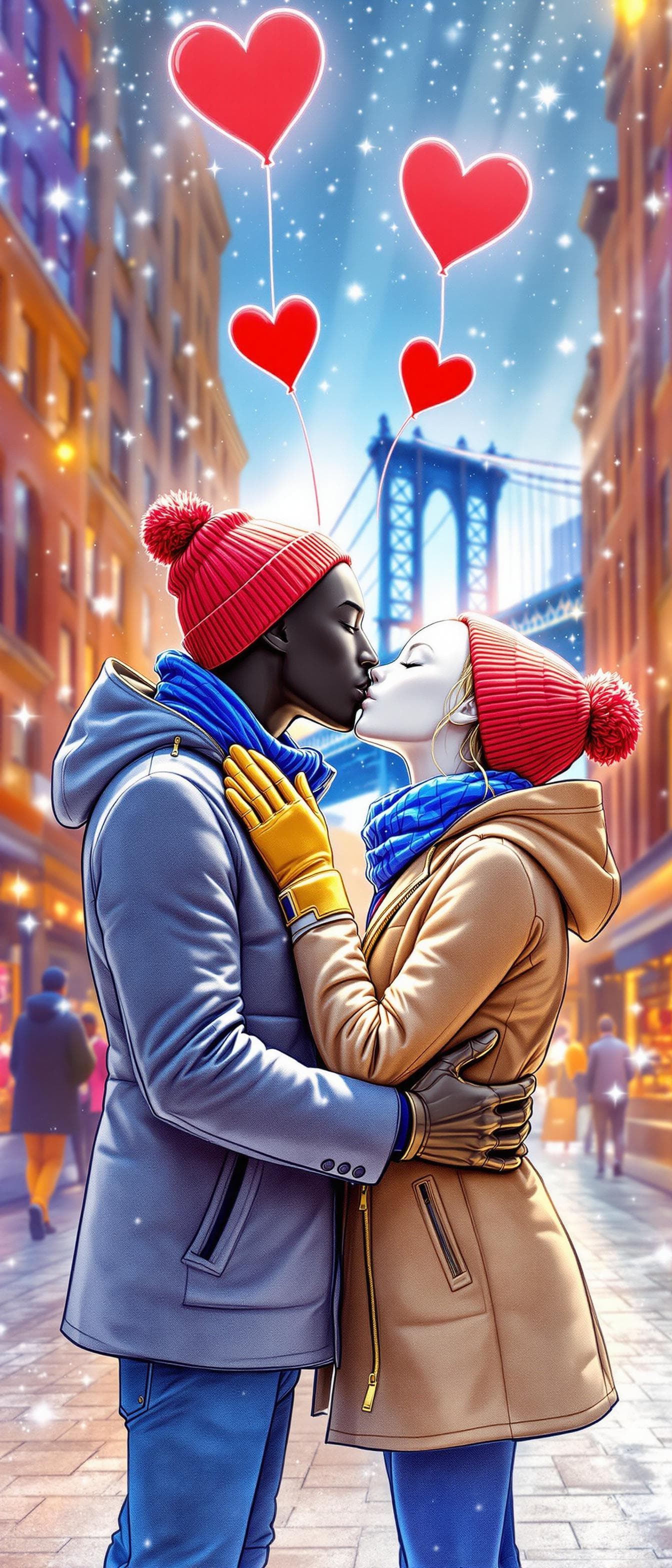 AI generated: A Dream in Disguise - A love story between Victor (black male mannequin) and Viola (white female man...