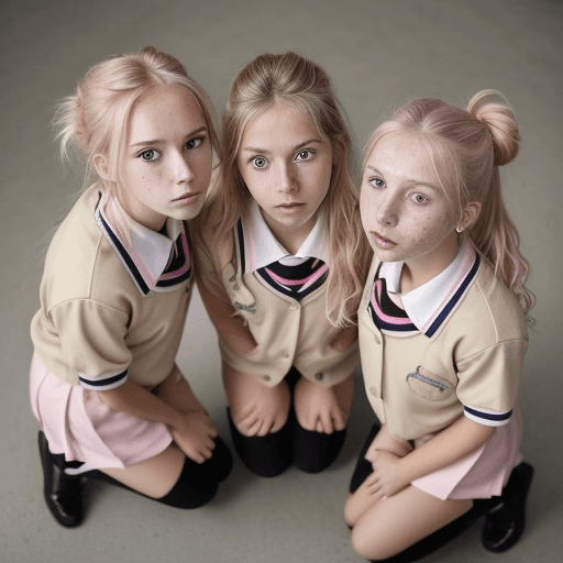 AI generated: 3 real girls, little tits, czech girls, detail face and eyes, perfect detail face, young girl 16 yea...
