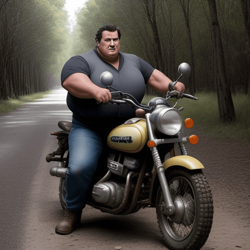 AI generated: Javier Mile, 55 AÑOS FAT,   DOUBLE CHIN,  como Ash, del film Army OF dARKNESS, EL BRAZO IZQUIERDO LE...