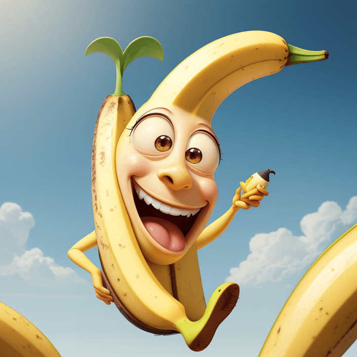 AI generated: A happy cartoon banana, Pixar Style, perfect composition, 8k artistic photography, photorealistic co...