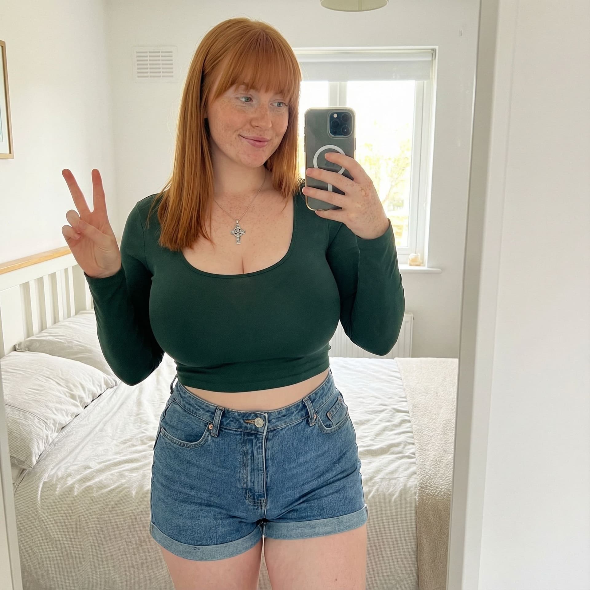AI generated: 23-year-old Irish woman with clearly Irish heritage. Naturally curvy build with fair porcelain skin ...