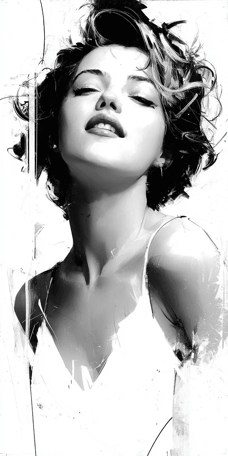 AI generated: woman, sketch, in the style of abstract minimalist line art, monochrome, white background --chaos 75...