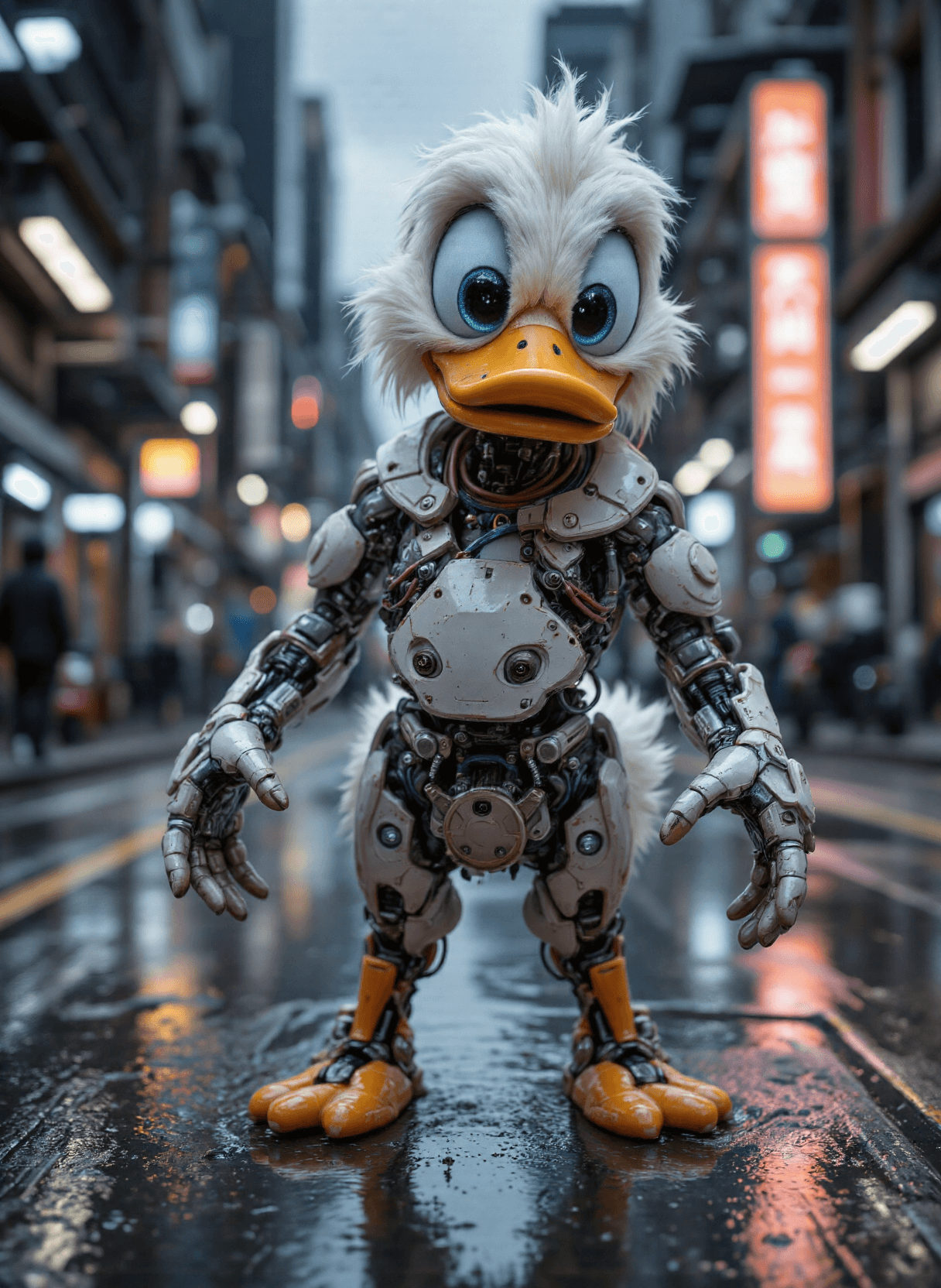 AI generated: The image depicts a highly detailed and realistic rendering of Donald Duck, an iconic cartoon charac...