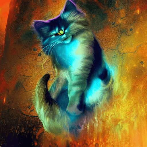 AI generated: liquid otherworldly cool dreamy cat, cuddly, arrogant, powerful, high fantasy, epic, cinematic, inte...