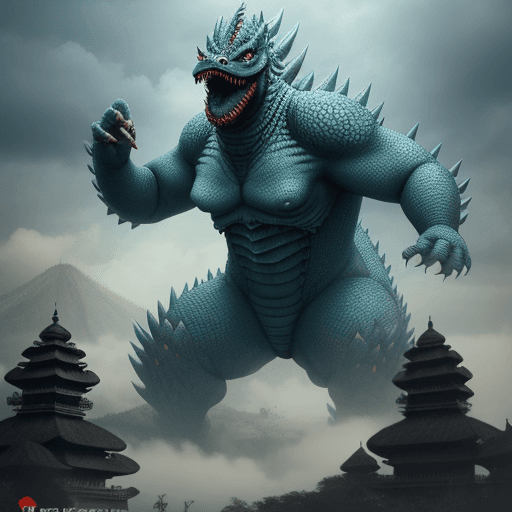 AI generated: Indonesia as kaiju
