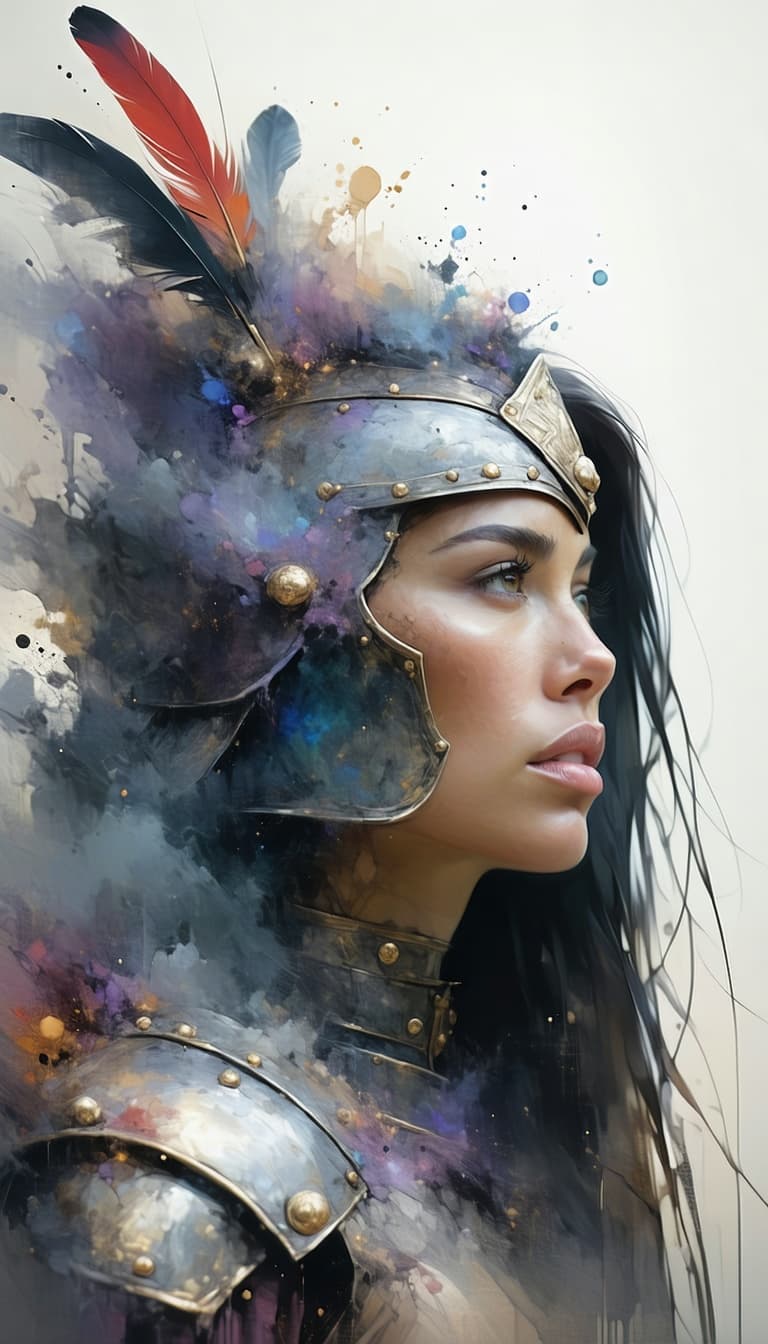 AI generated: strong warrior princess| centered| key visual| intricate| highly detailed| breathtaking beauty| prec...