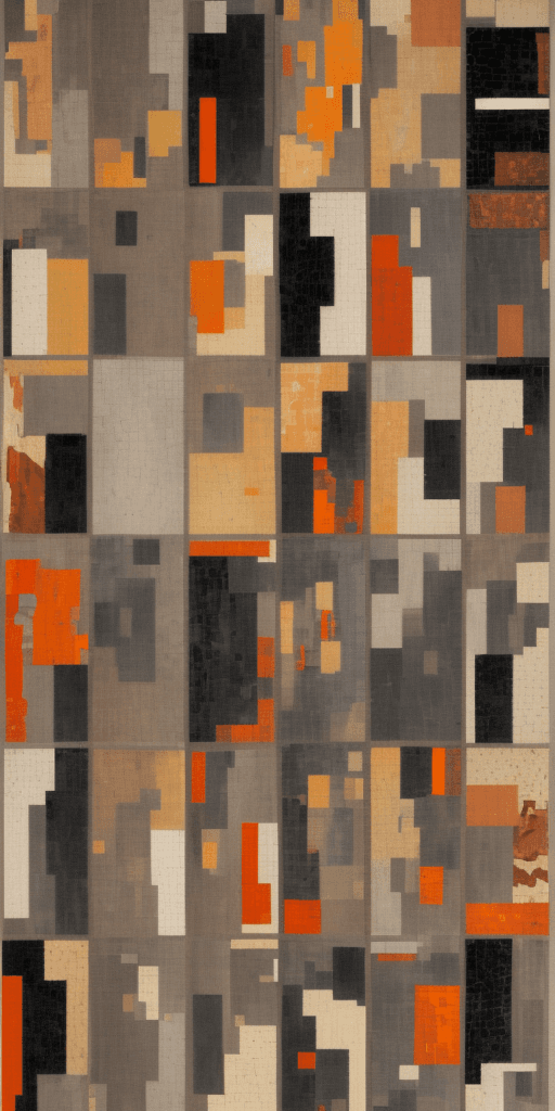 AI generated: collage on the cover of a book, in the style of large-scale paintings, 20th century art, fragmented,...