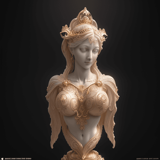 AI generated: beautifully carved marble statue of a heart, ornate, fractal patterns, ethereal, cinematic, Sfdemir,...