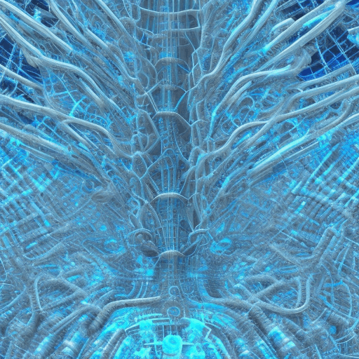 AI generated: An amazing illustration of a network organism, the side of an artificial intelligence, detailed line...