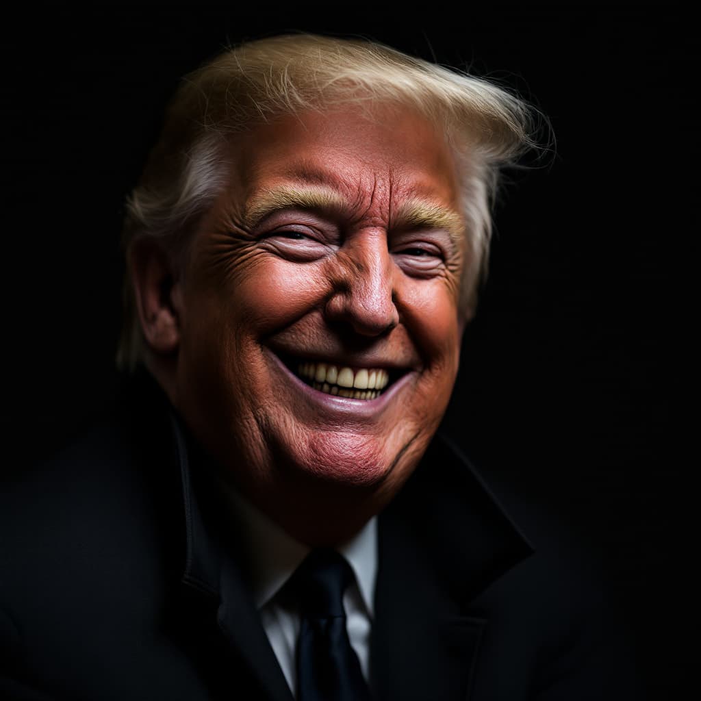 AI generated: high-resolution photo of a Président Trump with satanic Smile, photorealistic, UHD, optimal photogra...