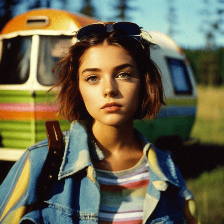 AI generated: beautiful girl, Kooky portraits of 2000’s, typical 2000’s clothing style, (((shot on VHS))), photogr...