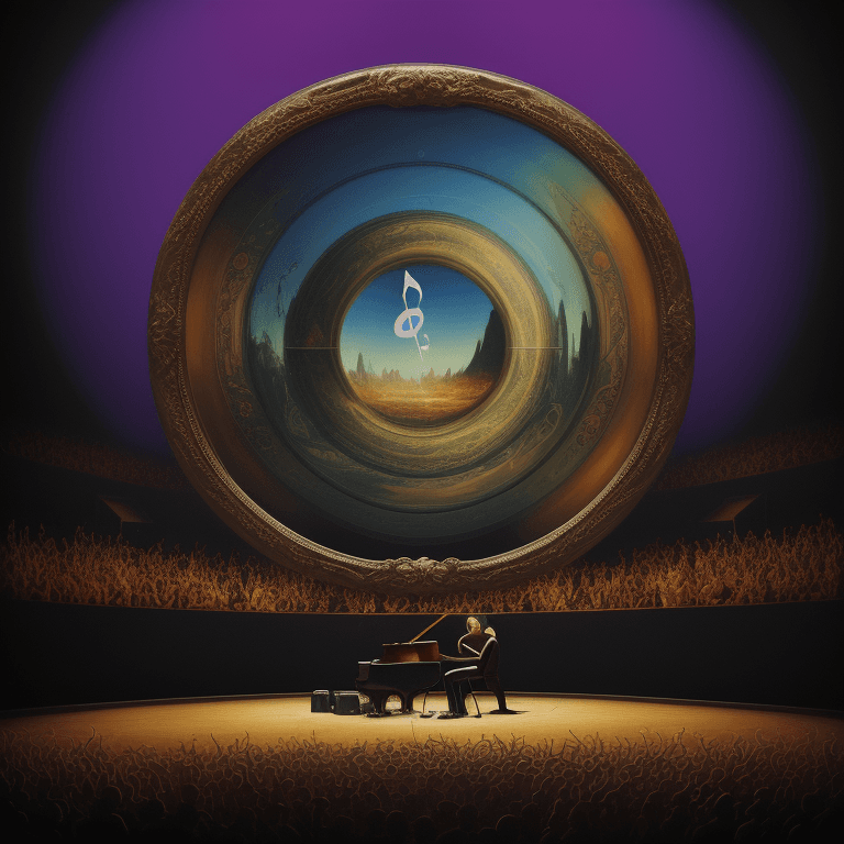 AI generated: music Album cover picture, surreal art oil picture, sound,  concert