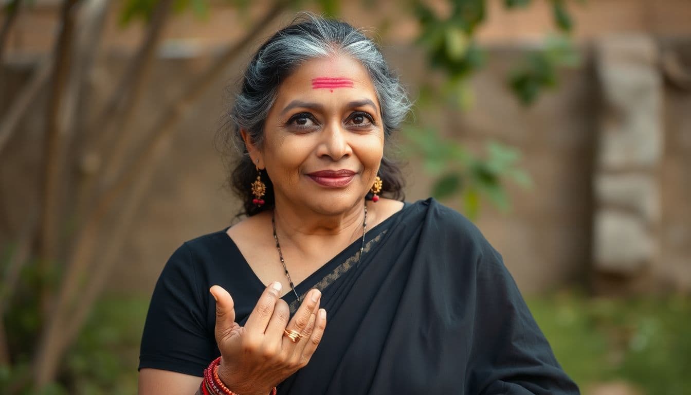 AI generated: Polaroid camera,a beautiful 45yo old Indian women ,trying to love, inhaled chest,wide open eyes, A p...