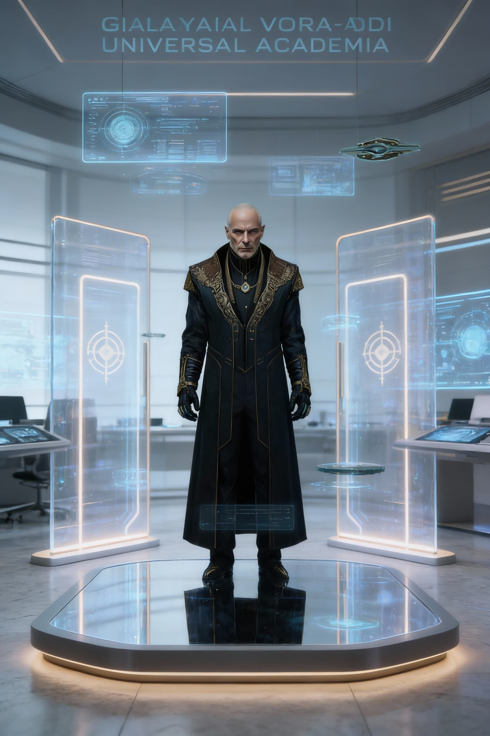AI generated: Create a visual of the 

First Aqu’ottor Prime of the Galaxial Vora’di Universal Academia
Complete h...
