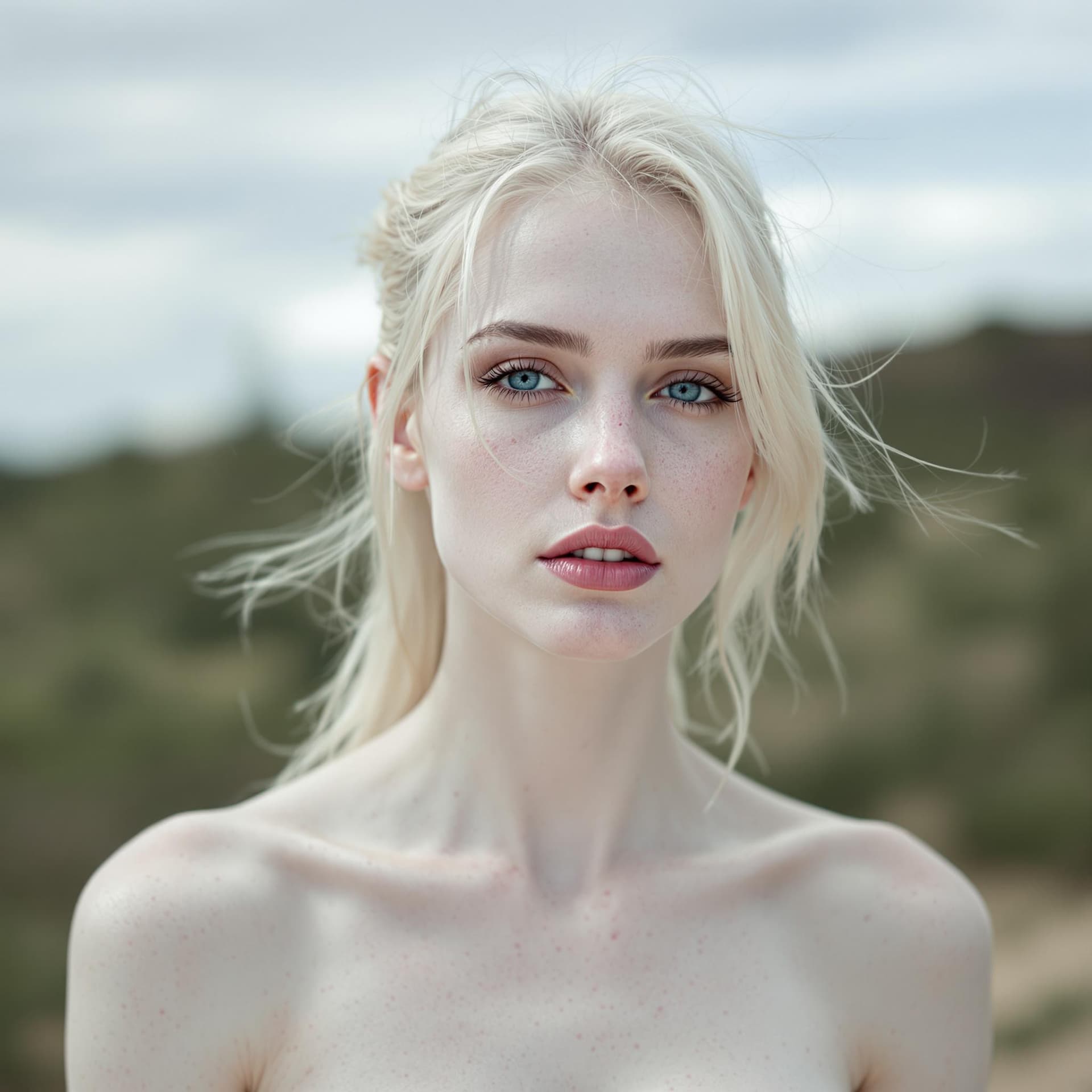 AI generated: white skin blonde with skinny hot face