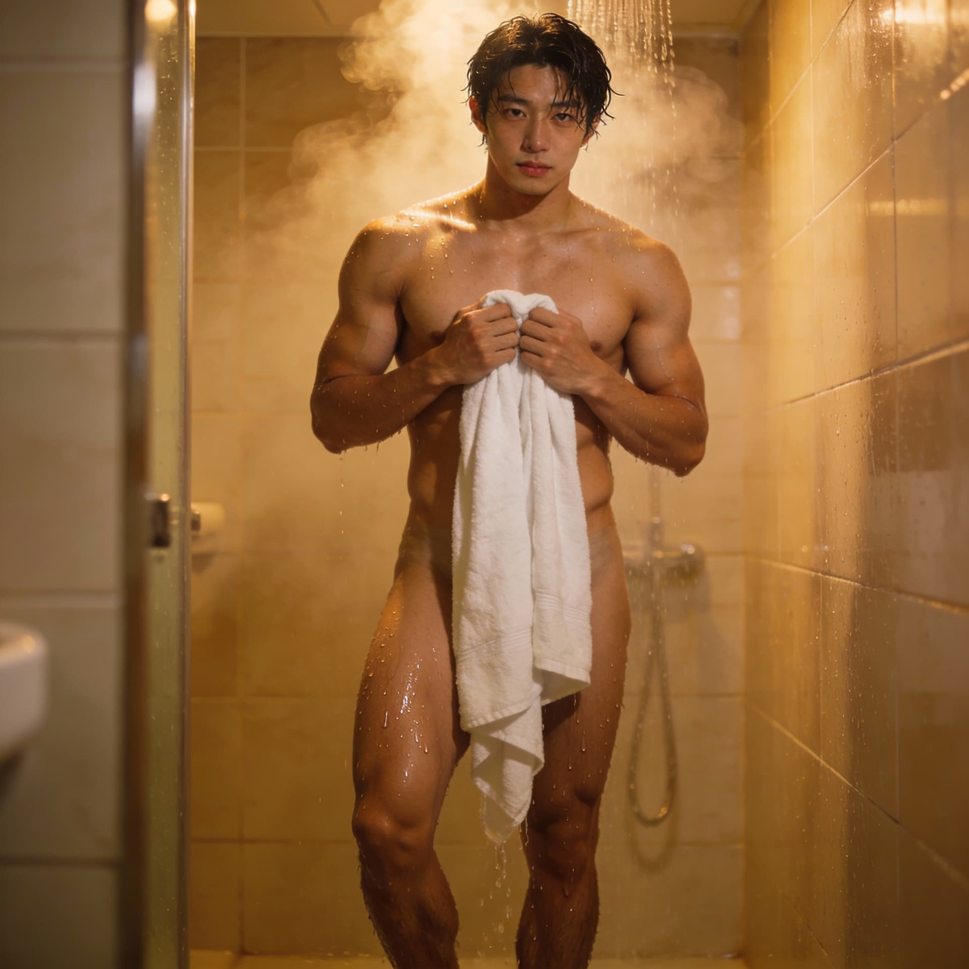 AI generated: A 8K masterpiece, ultra-detailed, full body image of a handsome Korean face, 25-year-old stepping ou...