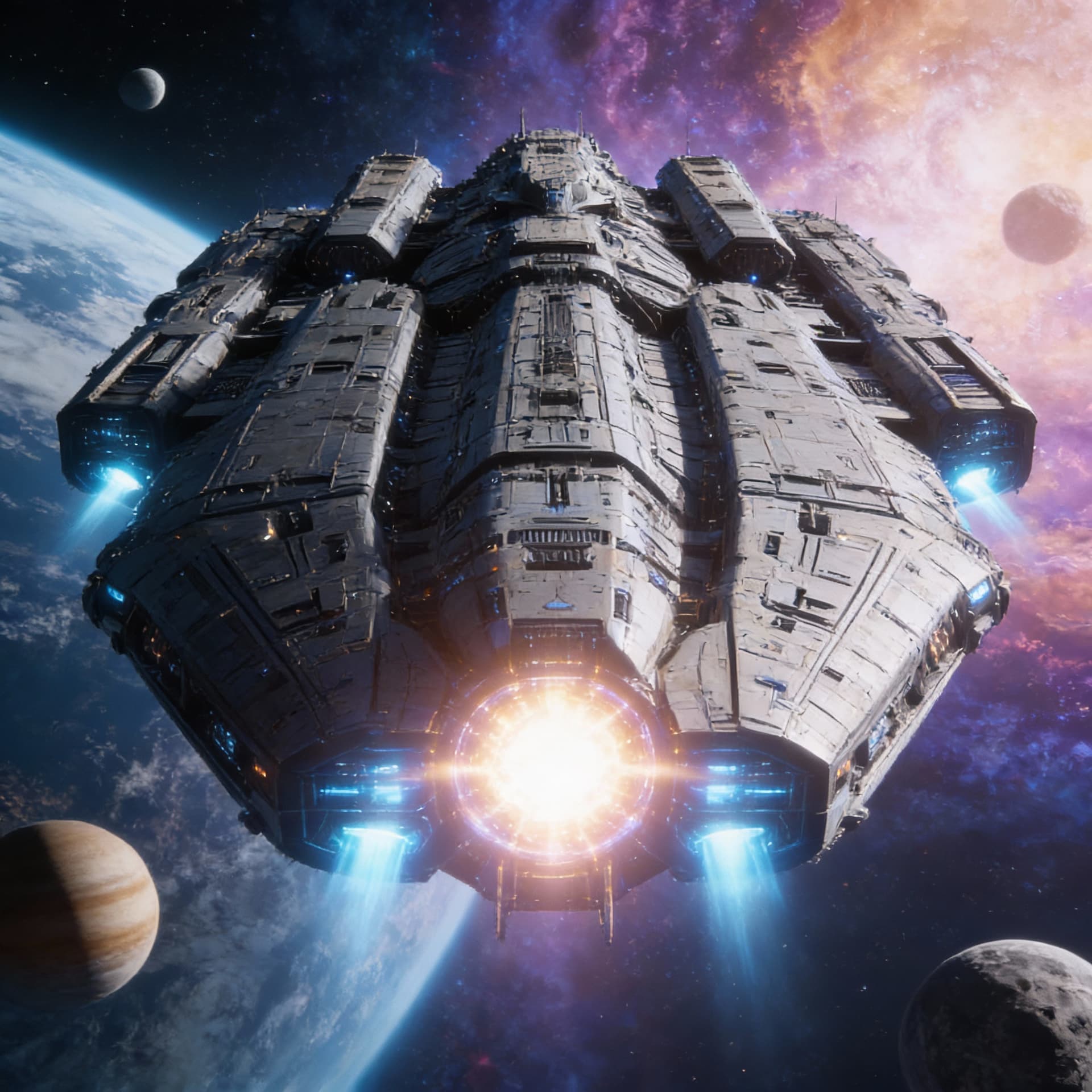 AI generated: Use Reference Images to imagine, in detail, an alien spaceship. Cambind and alter specs to create a ...