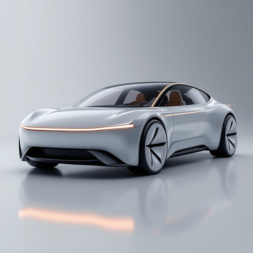AI generated: Intelligent car driving, sense of technology, sense of the future, minimalist style, high quality --...