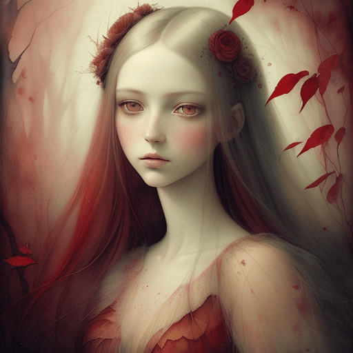 AI generated: Beautiful watercolor work of the mixture of the art style of Benjamin Lacombe and Anne Bachelier. A ...