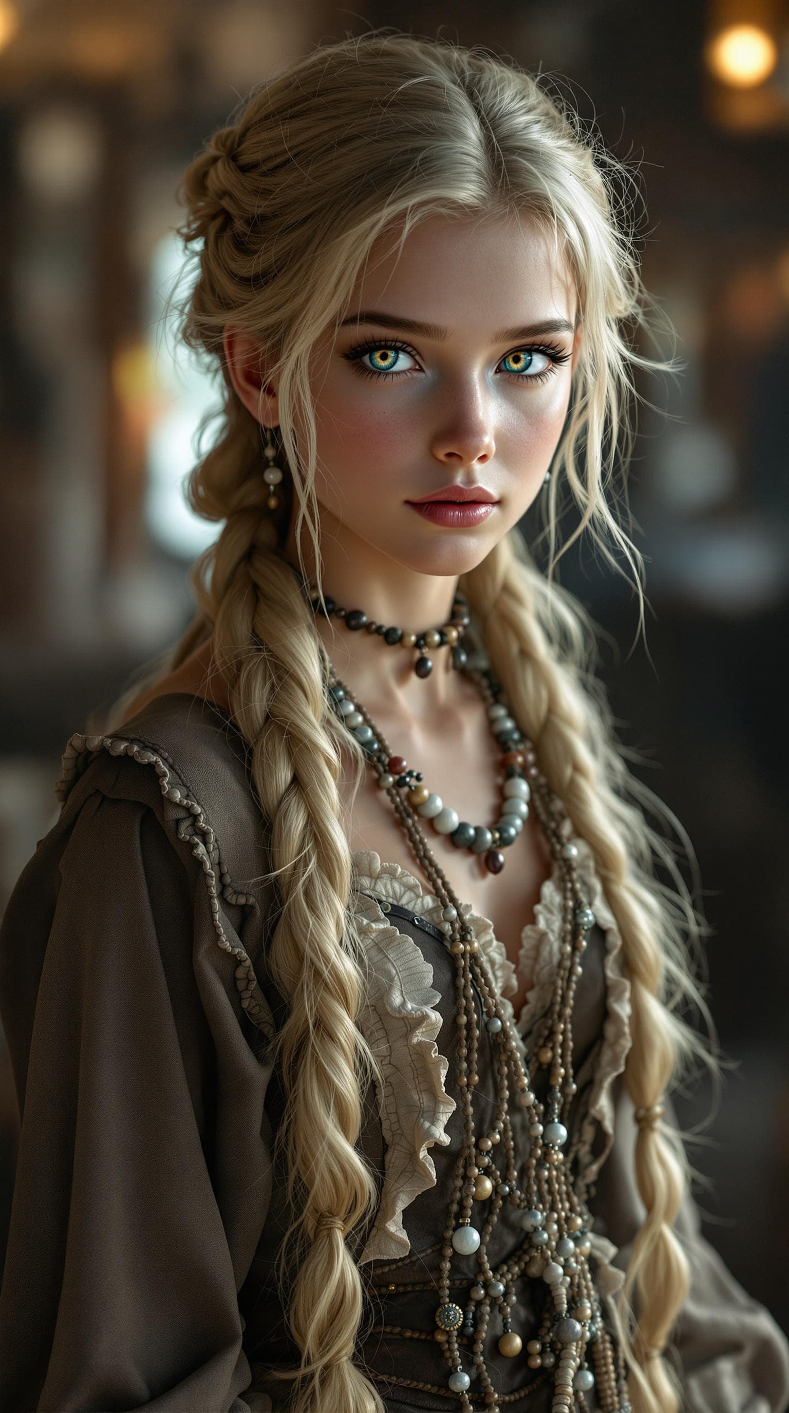 AI generated: a professional photo of a exceptionally of the most beautiful (age 13) during the American frontier ...