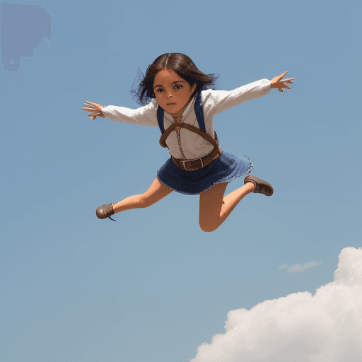 AI generated: niña volando en el aire