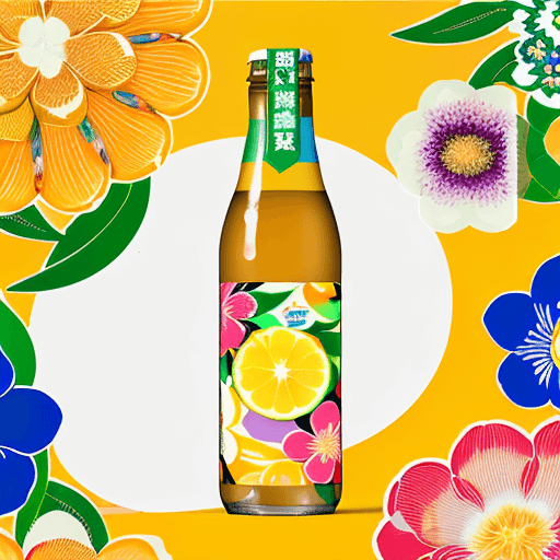 AI generated: Package design, Pan Shot of a refreshing citrus beverage, with a vibrant and modern label design, sh...