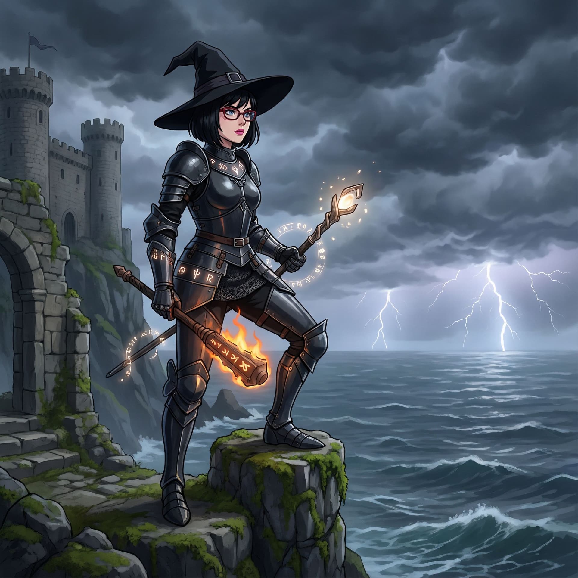 AI generated: (1 woman, Alone) (WakatsukiRisa, Sarada uchiha, black hair, short hair, Black eyes, (small waist), r...