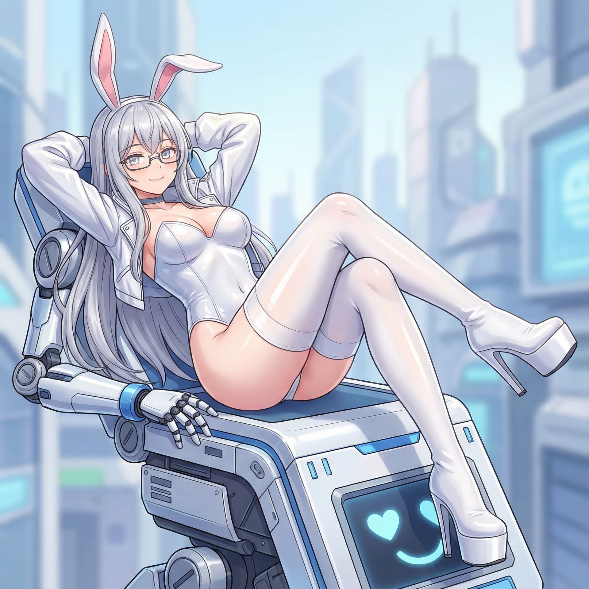 AI generated: A young, fair-skinned female figure, possibly of East Asian descent, is the primary subject, posed i...