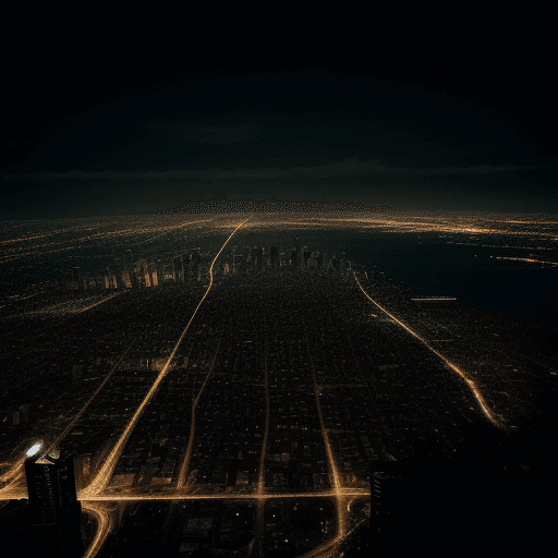 AI generated: nighttime urban cityscape