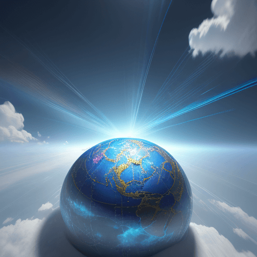 AI generated: The sky Prismatic-blue hyper-realistic 3D, PBR rendering, and global illumination. Apply detailed te...