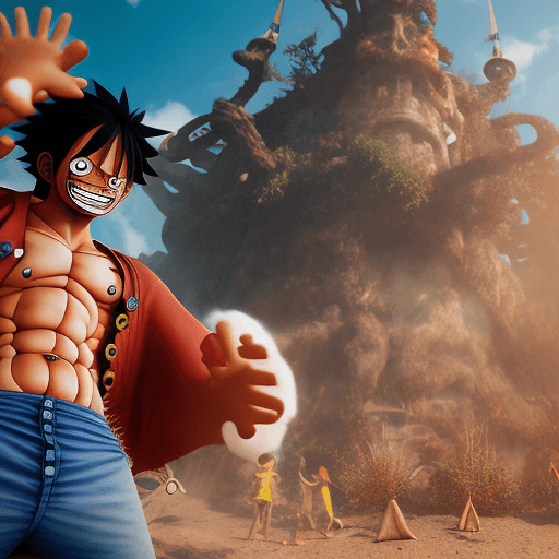 AI generated: Hyper realistic one piece character design, luffy, mist, photorealistic, octane render, unreal engin...