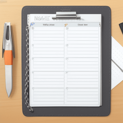 AI generated: Design a paper organizer assuming that we only have  stainless steel chain