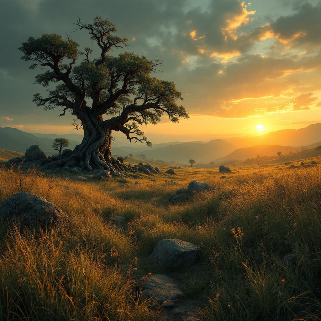 AI generated: a sprawling field steeped in the echoes of the cyberpunk era, where wild grass grows coarse and unta...
