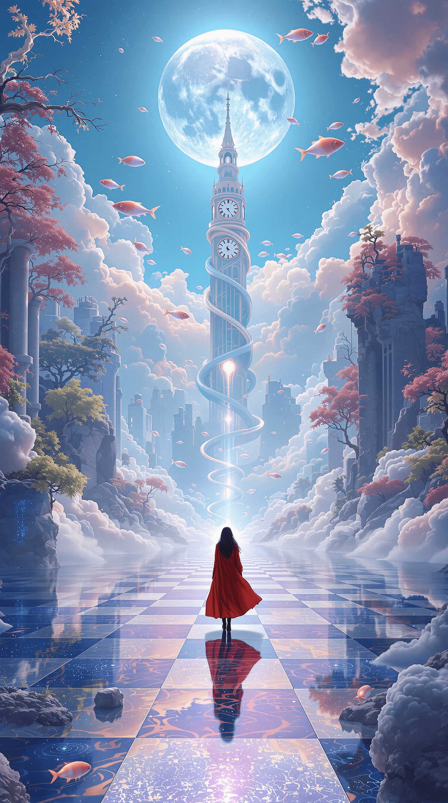 AI generated: A **dreamlike, surreal landscape** where **reality bends and defies logic**, an **impossible fusion ...