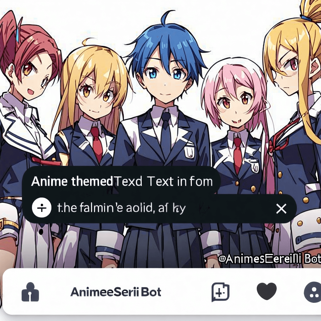 AI generated: Anime-themed text in the middle @AnimeSeriiiBot