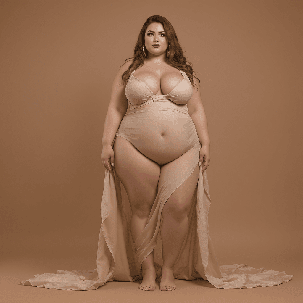AI generated: voluptuous women, full-body pose, wearing draping cloth