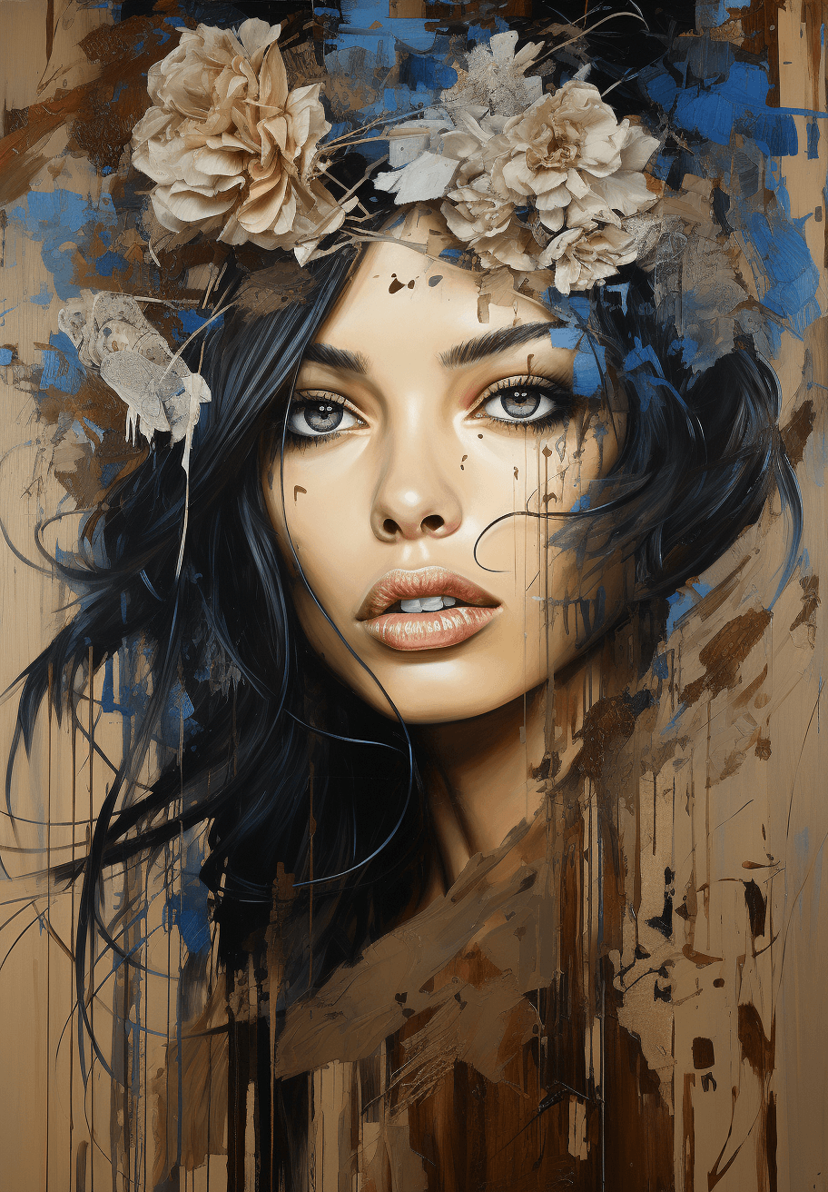 AI generated: a woman's face made from wooden boards, in the style of tim okamura, abstraction-création, 32k uhd, ...