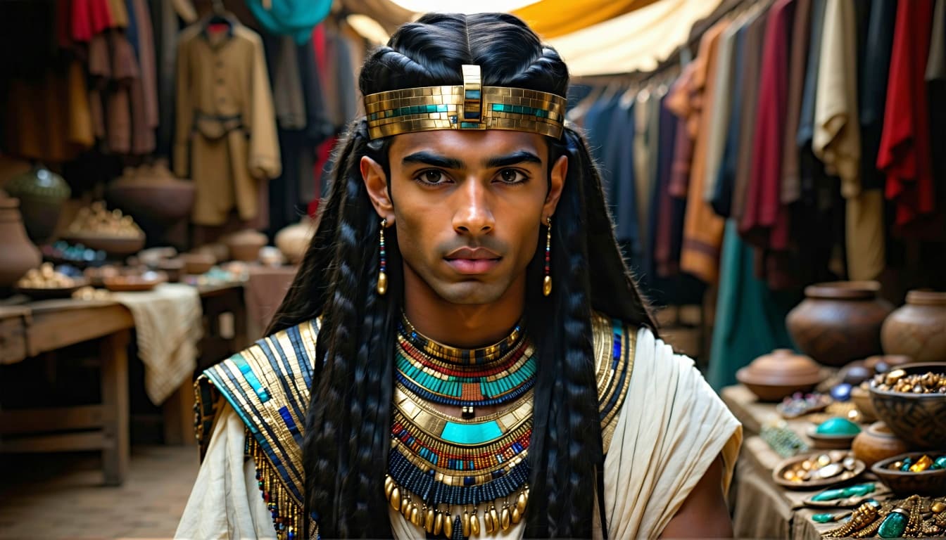 AI generated: a professional photo of a eleven year Egyptian princes, (futuristic) , (masterpiece) , (realistic) ,...