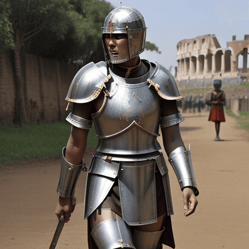 AI generated: Ancient Rome legionary in Africa